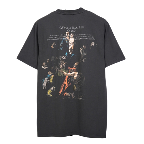 Off-White Back Print Virgin Mary Washed Short Sleeve