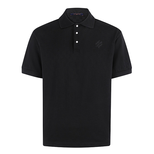 Cotton Embroidered Jacquard Check Polo Shirt
