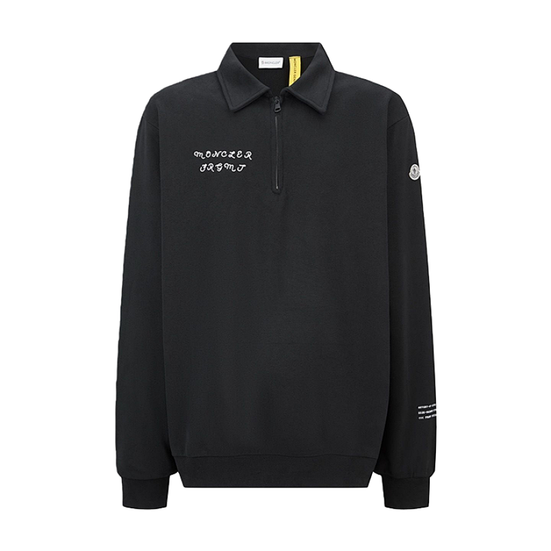 Moncler Embroidered Print Polo Sweatshirt