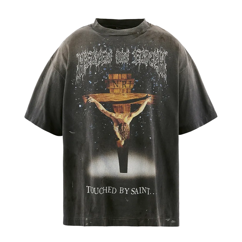 Jesus And Virgin Mary Passion Print T-Shirt