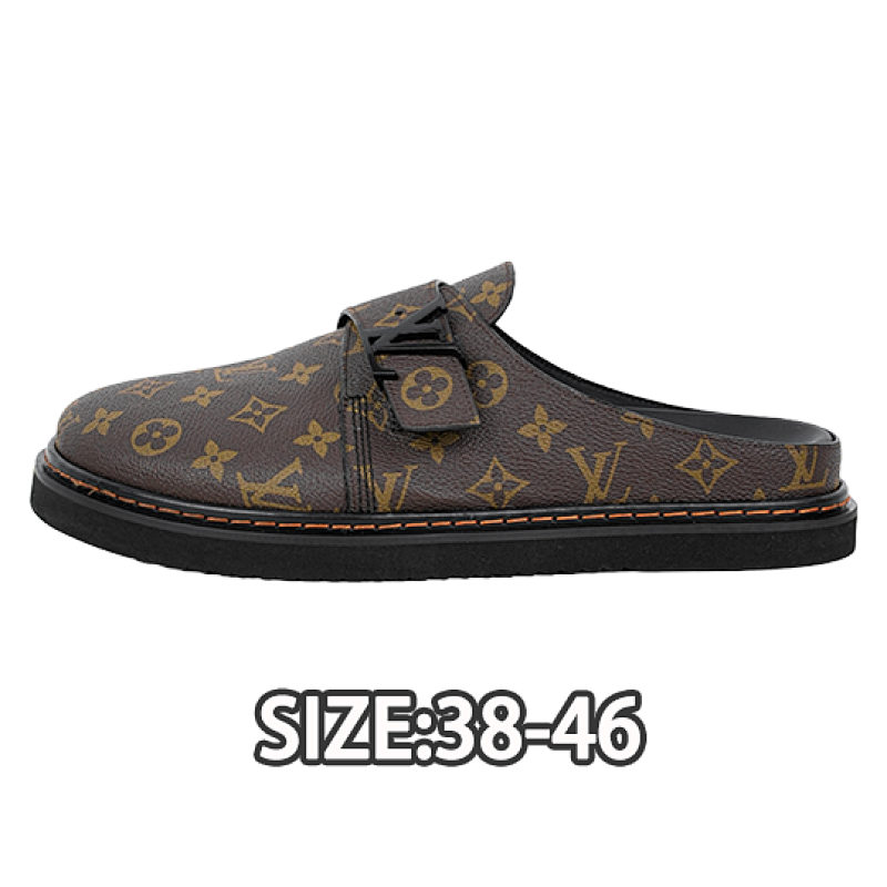 L Leather Patchwork Birkenstock Half-closed-toe Slippers