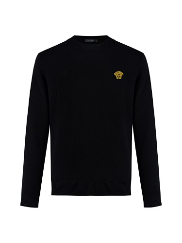 Solid Color Round Neck Pullover Long Sleeve Logo Sweater Z
