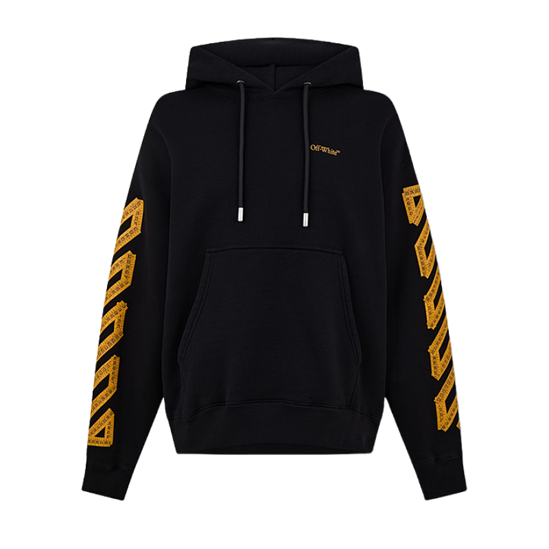 OW Tape Measure Number Arrow Print Hoodie