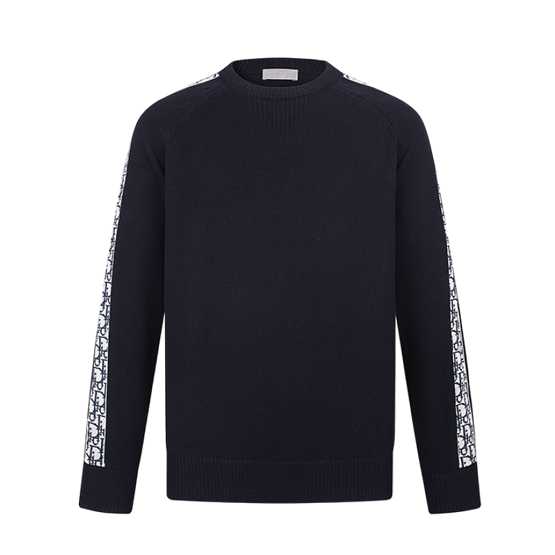 Long-sleeve Sweater With Side-letter Jacquard Pattern