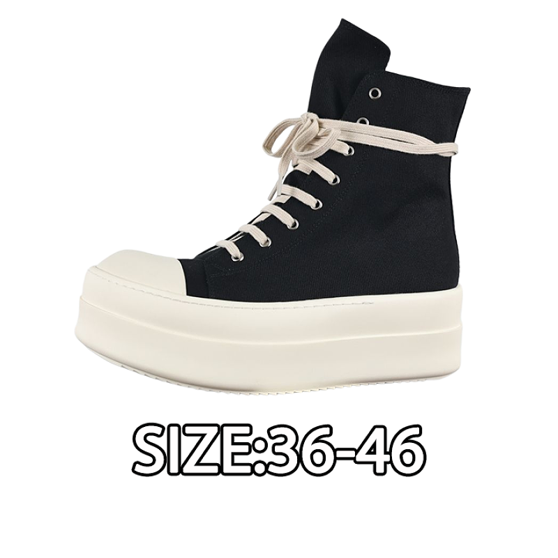 Rick Owens High-top Canvas Shoes Black