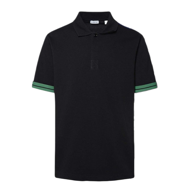 Polo Short-sleeved Shirt With Striped Horse Pattern Cuffs
