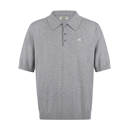 Celine Embroidered Short-Sleeve Polo Shirt