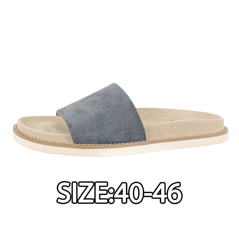Off-White Suede Flip Flops Gray