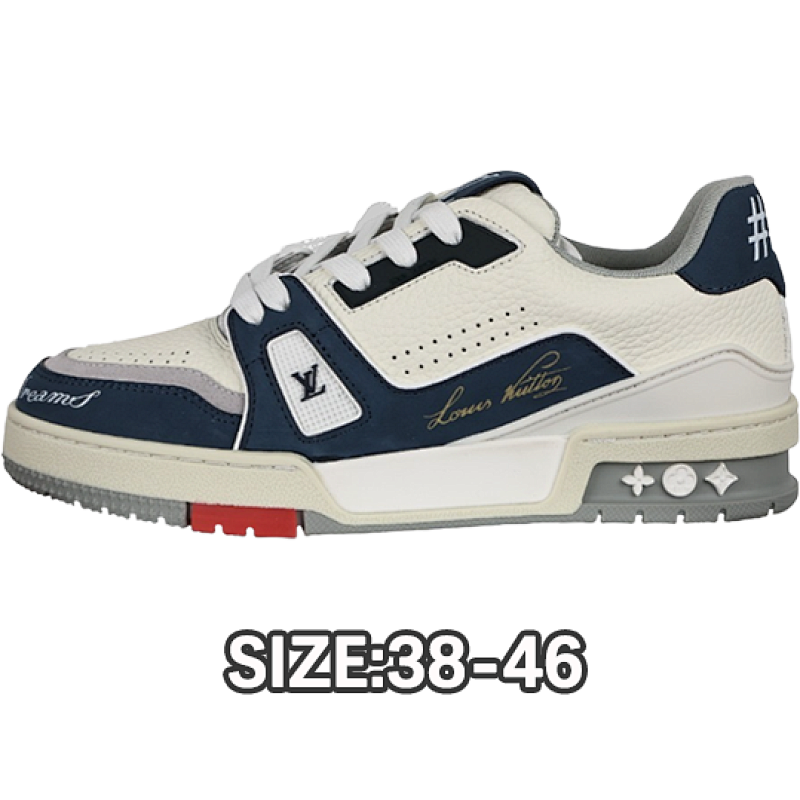 54 White And Blue Nubuck Leather