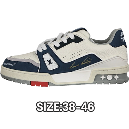 54 White And Blue Nubuck Leather