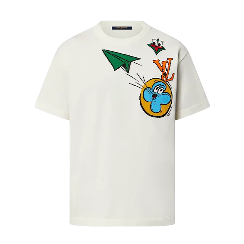 Louis Vuitton Cartoon Monogram Paper Airplane Jacquard Short-sleeved Shirt