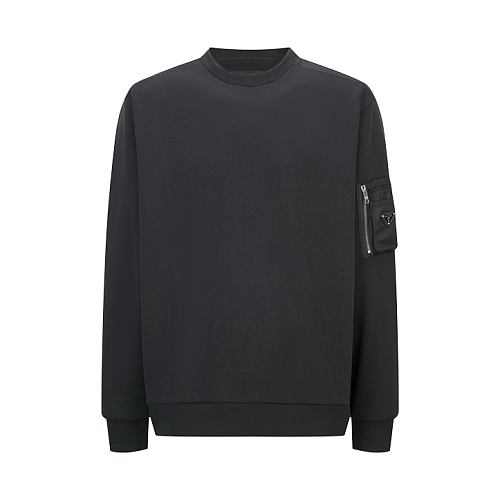 Prada Oversized Nylon Sleeve Pocket Sweatshirt