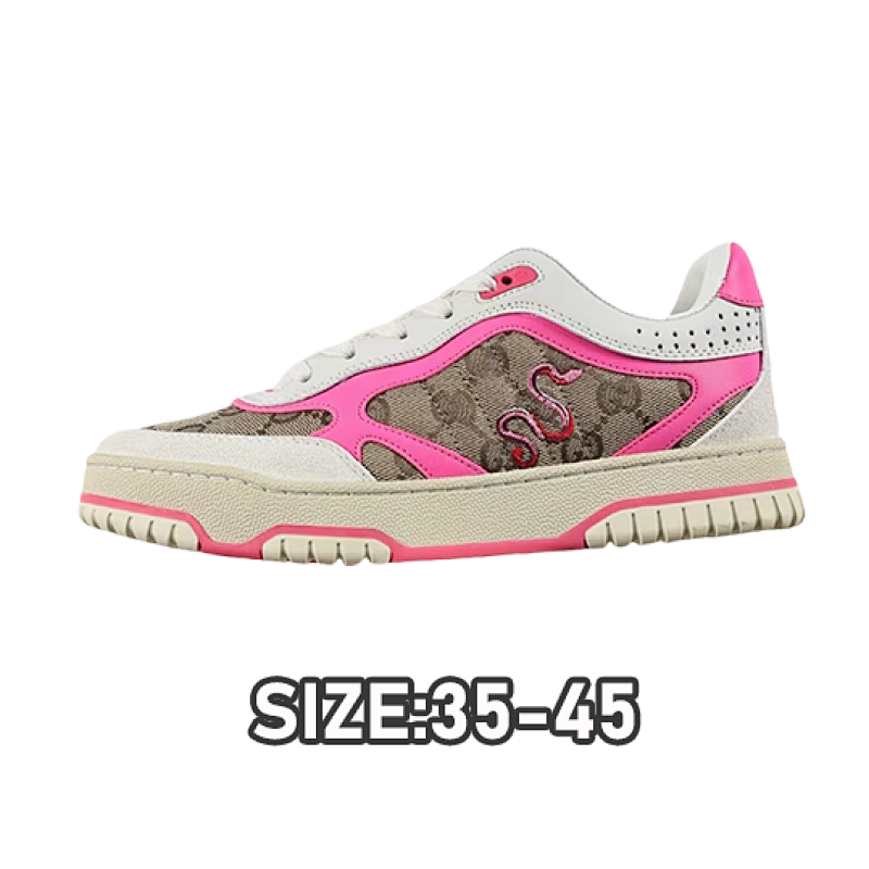 Gucci G Ucci Re-Web Leather SneakersLow-top All-match White Sports Sneakers