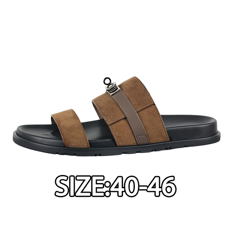 Calfskin Flip-flops Black And Brown