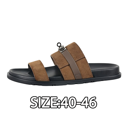 Calfskin Flip-flops Black And Brown