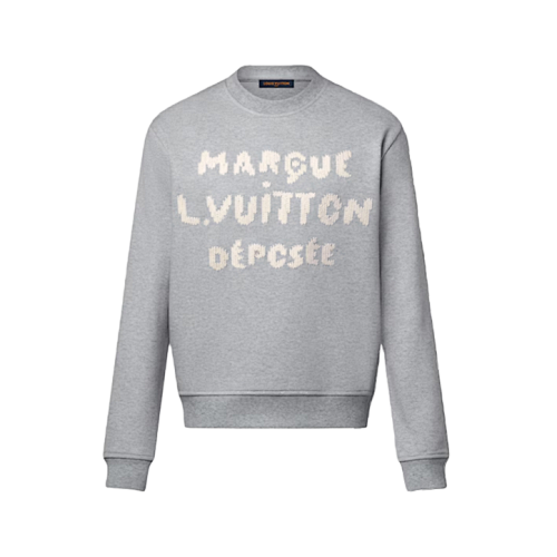 Woven Embroidered Round Neck Heather Gray