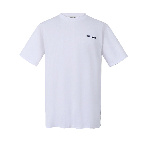 M IU Miu Embroidered Round Neck Short-sleeved T-shirt