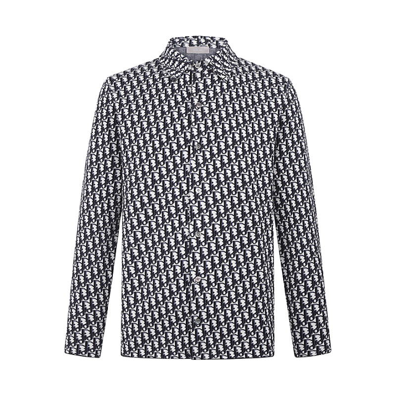 Dior Cotton All-Over Logo Jacquard Jacket Shirt