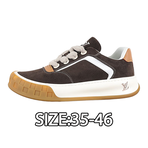 Cowhide Leather Biscuit Shoes Chestnut Color