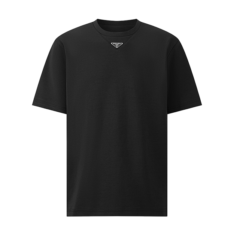 Triangle Neckline Steel Logo Short-Sleeve T-Shirt