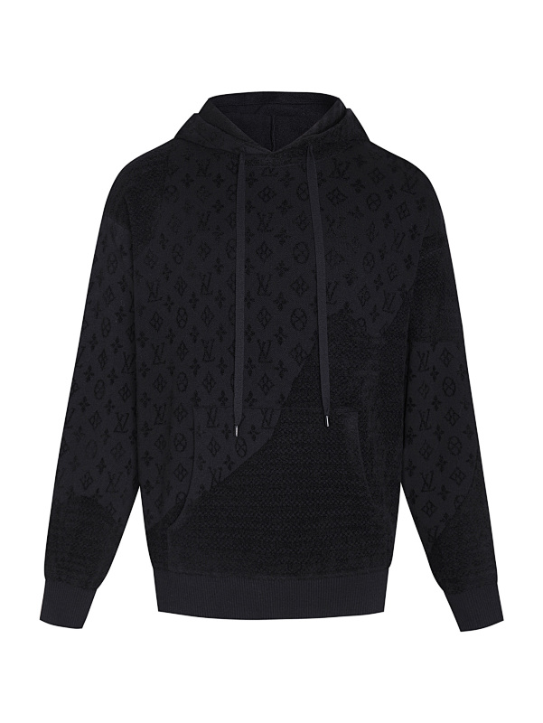 Jacquard Hooded Long-sleeved Sweatshirt