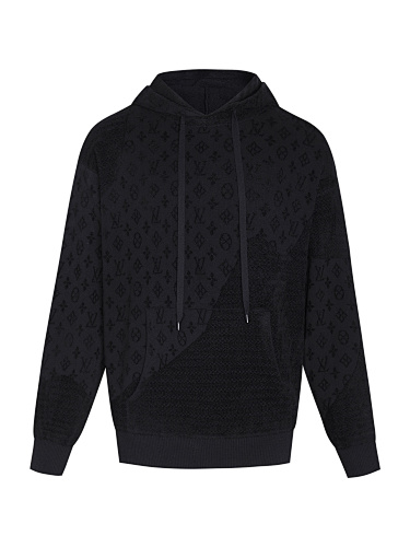 Jacquard Hooded Long-sleeved Sweatshirt