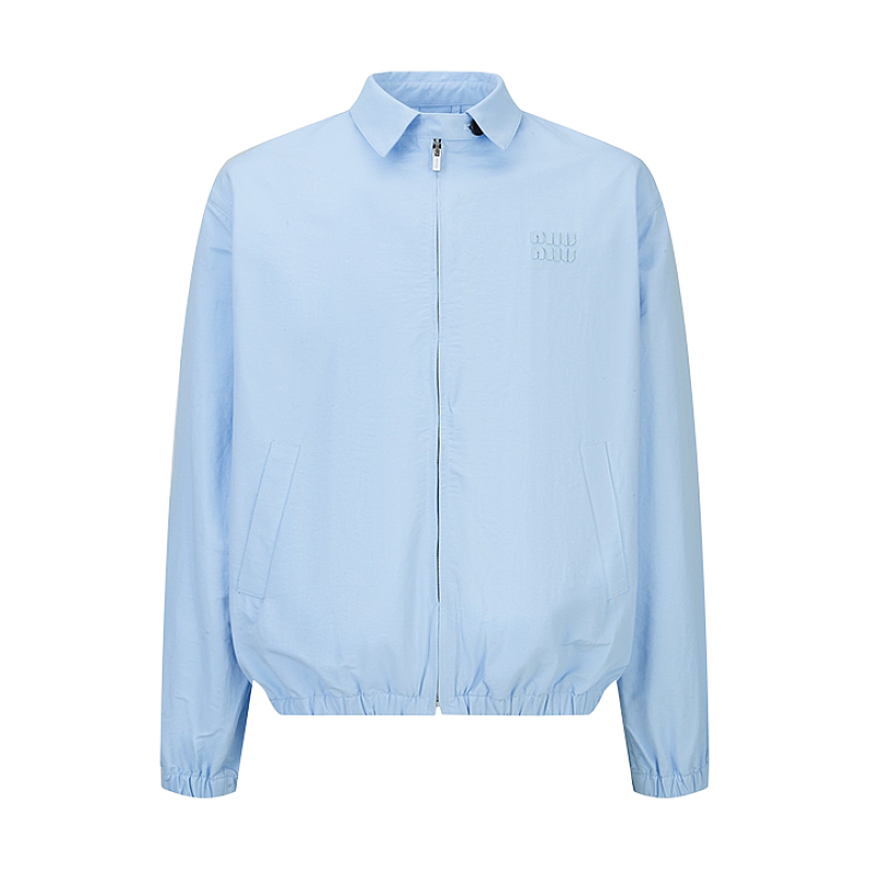Miu Miu Logo Embroidered Zipper Jacket