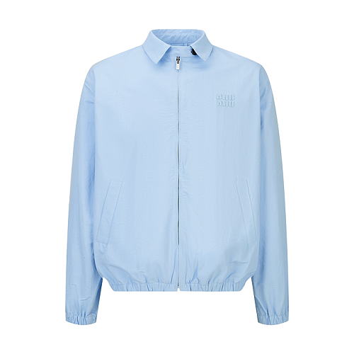Miu Miu Logo Embroidered Zipper Jacket