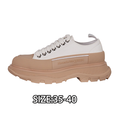 Alexander McQueen Platform Shoes Thick-soled Height-Increasing Canvas Shoes