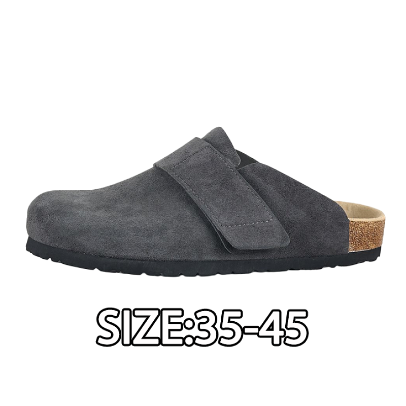Birkenstock Baotou Velcro Half Slip-Ons Dark Gray