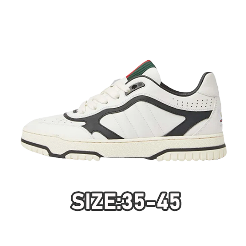 Gucci G Ucci Re-Web Leather SneakersLow-top All-match White Sports Sneakers