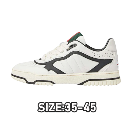 Gucci G Ucci Re-Web Leather SneakersLow-top All-match White Sports Sneakers