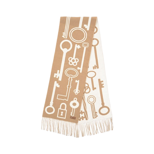Leather Patch Pattern Plush Scarf