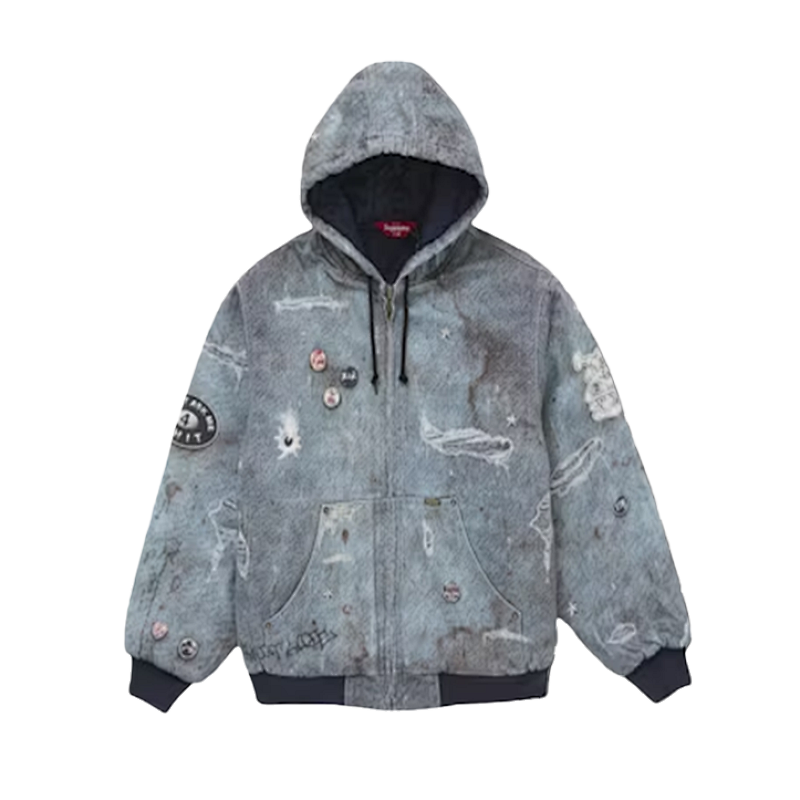 Hjr Co-branded Hooded Down Jacket With Logo Pattern