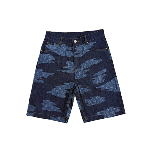 Louis Vuitton L Collaboration Cloud Youth Flip-Flap Denim Shorts