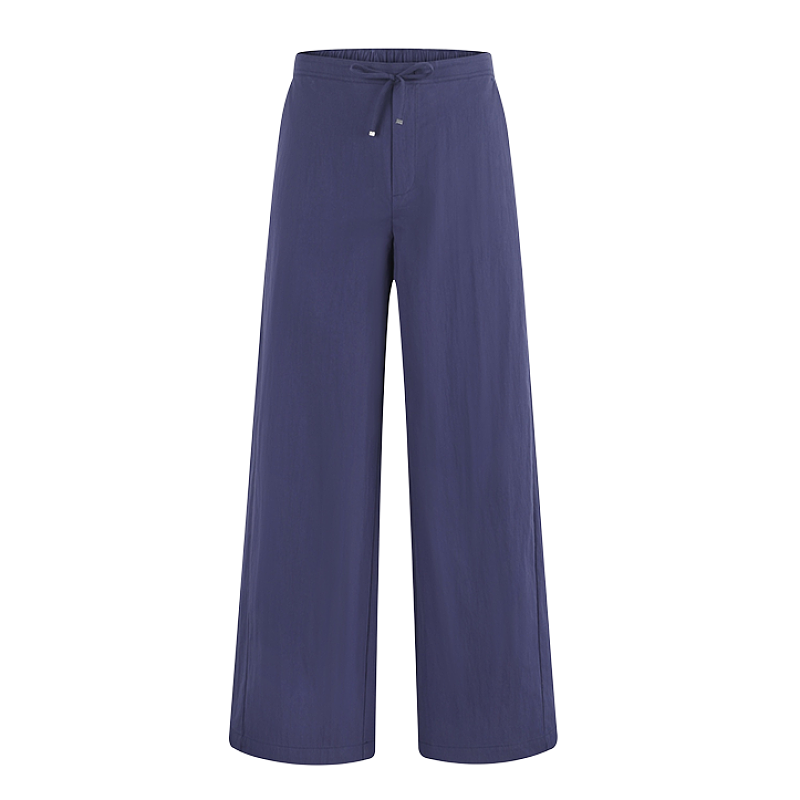 Embroidered Logo Cotton Blend Drawstring Pants