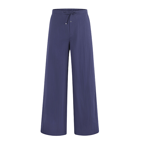 Embroidered Logo Cotton Blend Drawstring Pants