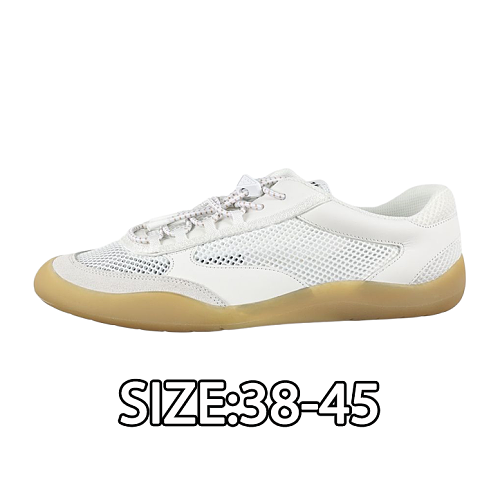Prada Leather Mesh Casual Shoes White