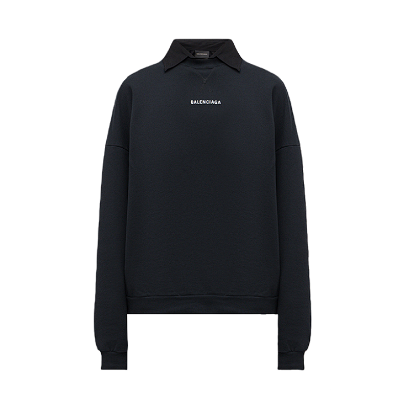 Balenciaga Blcg Faux Two-piece Polo Collar Sweatshirt