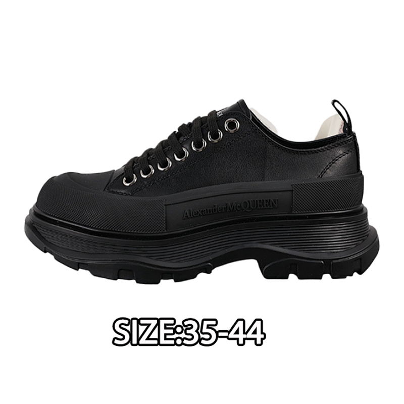 Alexander McQueen Lace-up Heightening Black Leath