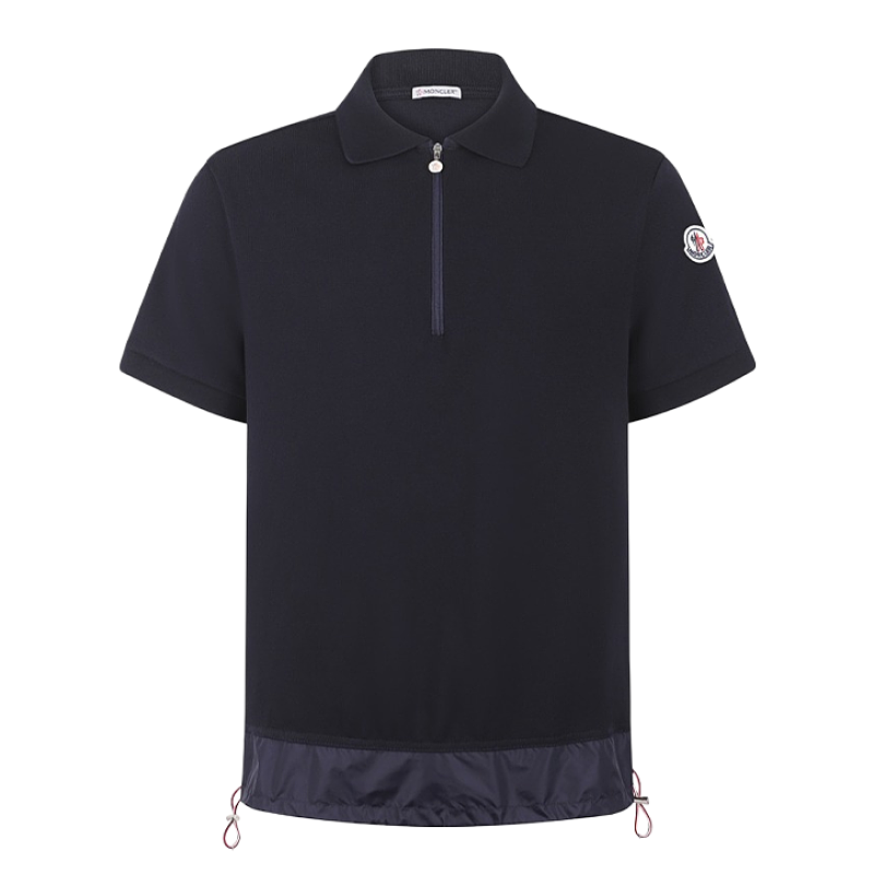 Short-Sleeve Half-Zip Polo Shirt With Logo Patch