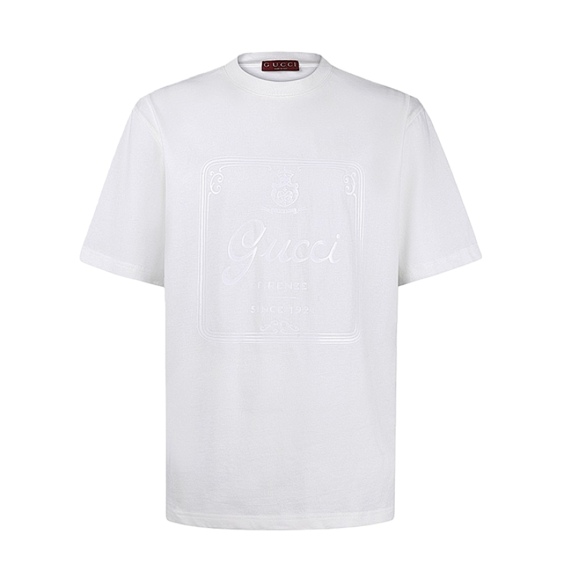 Crew Neck Pullover Soft Knitted Cotton T-Shirt With Printed Texture