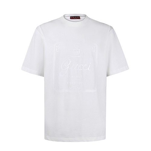 Crew Neck Pullover Soft Knitted Cotton T-Shirt With Printed Texture