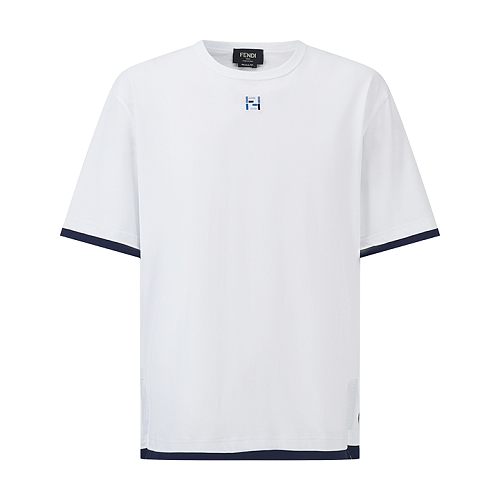 Fendi Embroidered Faux Two-Piece Short-Sleeve T-Shirt