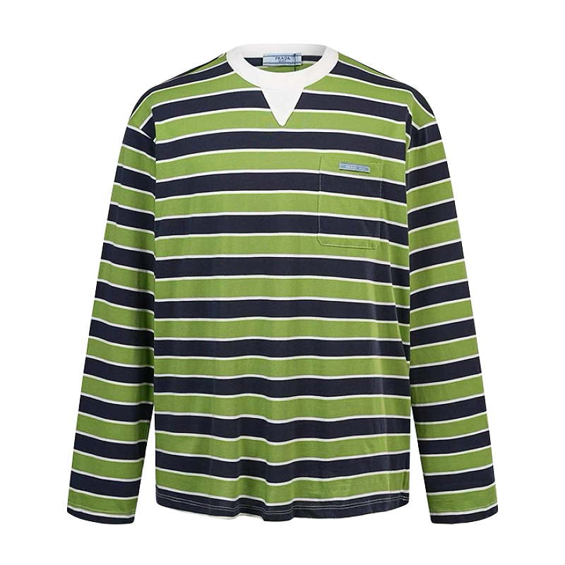 Striped Drop-Shoulder Long Sleeve - Green