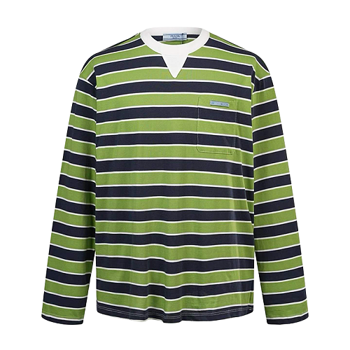Striped Drop-Shoulder Long Sleeve - Green