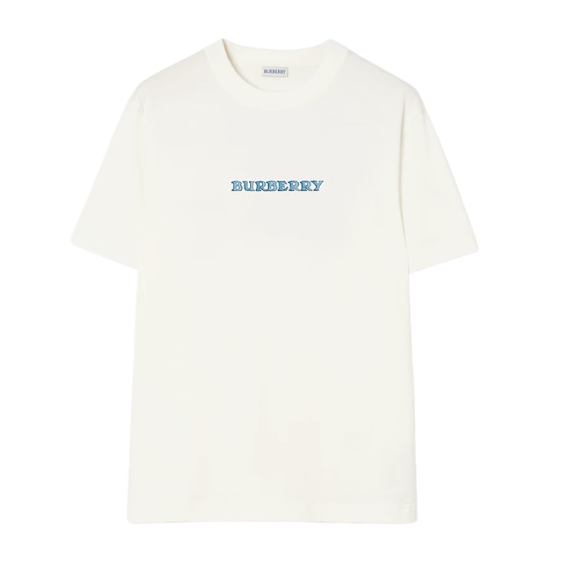 Short-sleeved T-shirt With Front Lettering And Back Horse Print - White