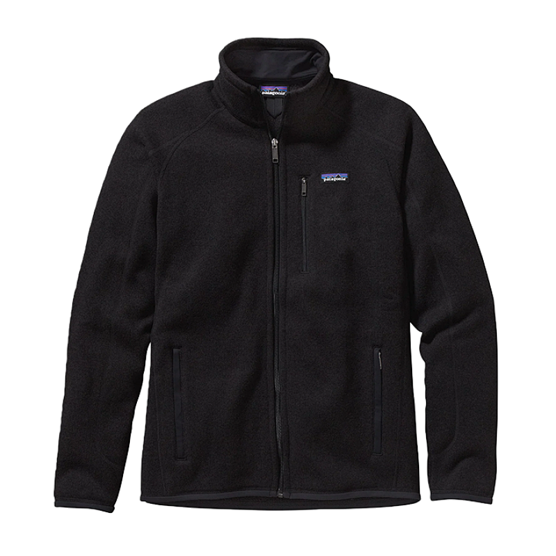 Zip-up Stand Collar Fleece Jacket Black