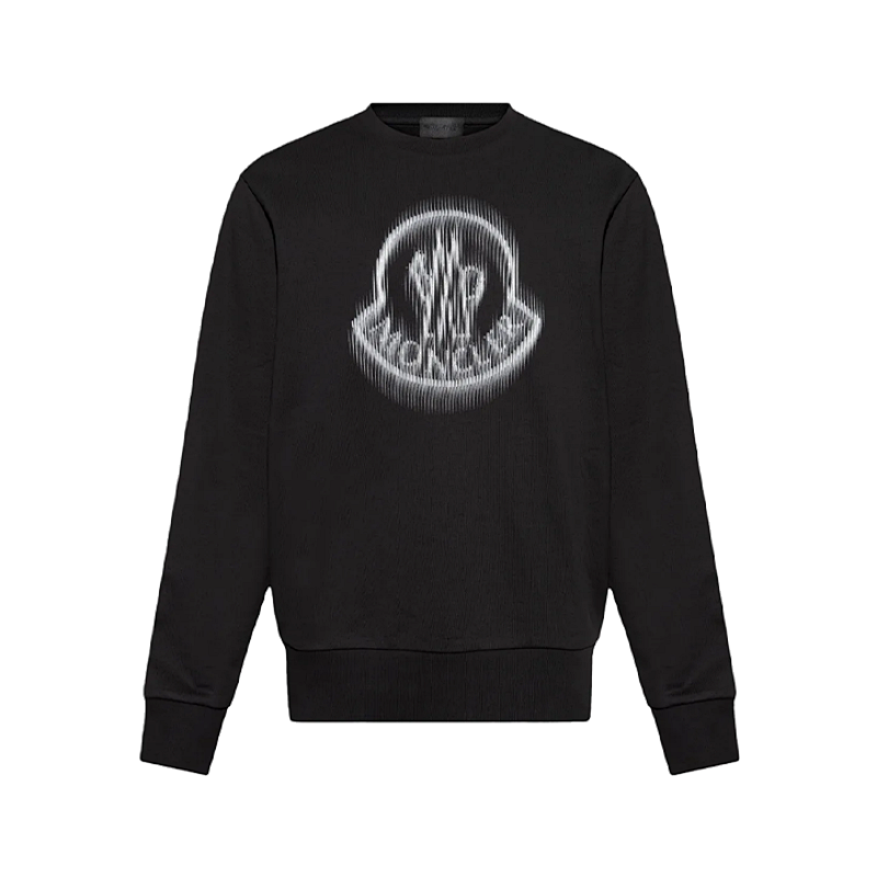 Blurry Logo Print Crew Neck Sweatshirt