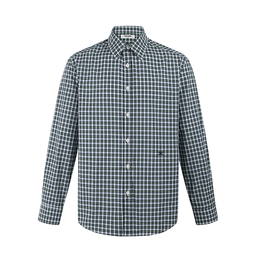 Checkered Cotton Poplin Shirt With Embroidered Logo